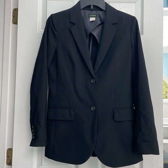 J. Crew Wool blazer 2 button front black pockets women’s size 2 - Picture 2 of 10